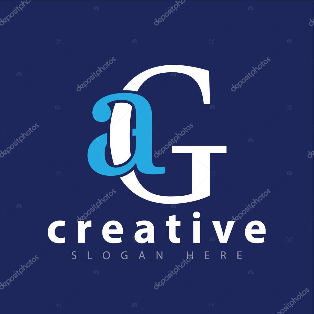 AG Initial letter logo icon vector