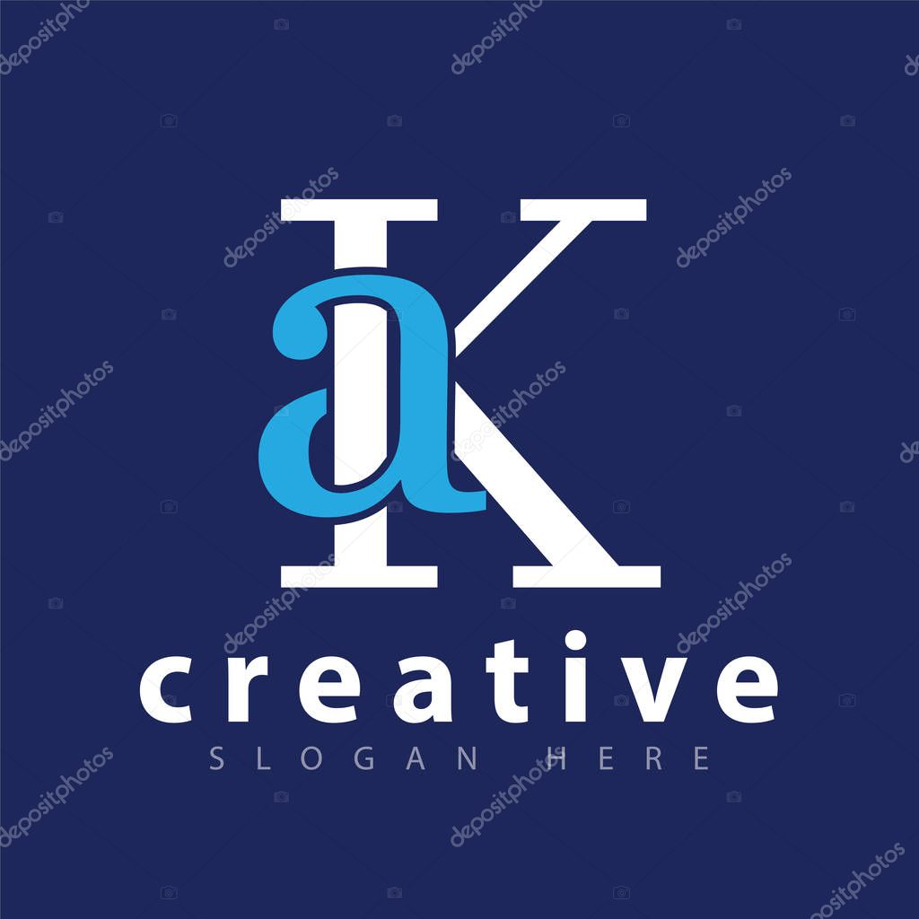 AK Initial letter logo icon vector