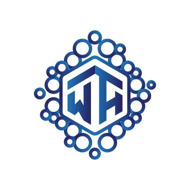 WA ilk mektup altıgen logo vektör