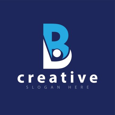 B harfi ile insanlar logo simge vektör şablonu