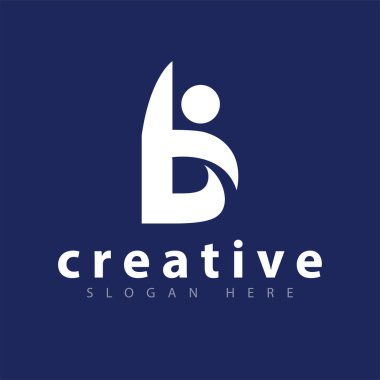 B harfi ile insanlar logo simge vektör şablonu