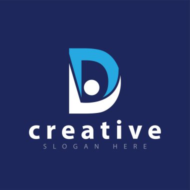 d harfi ile insanlar logo simge vektör şablonu