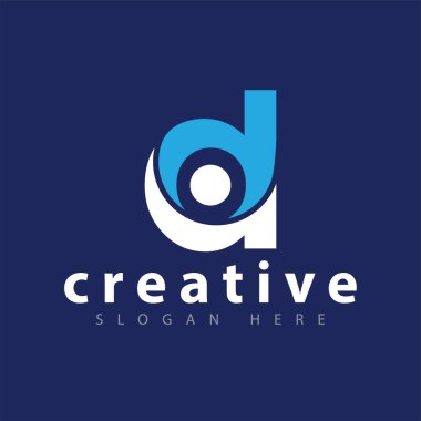 d harfi ile insanlar logo simge vektör şablonu