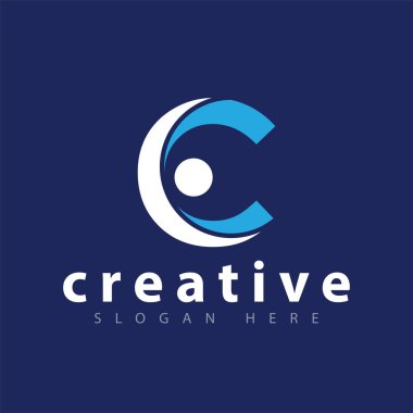 c harfi ile insanlar logo simge vektör şablonu