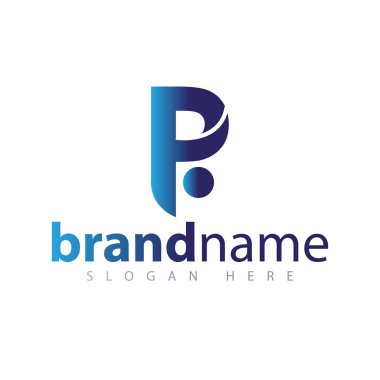 p harfi ile insanlar logo simge vektör şablonu