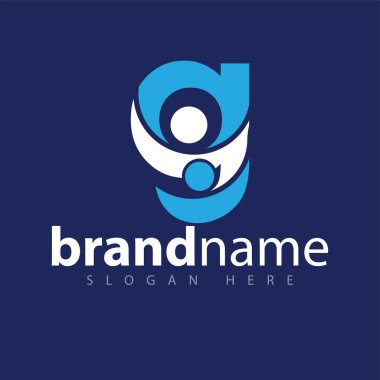 g harfi ile insanlar logo simge vektör şablonu