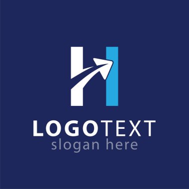 H harfi uçak ile seyahat logo simge vektör şablonu