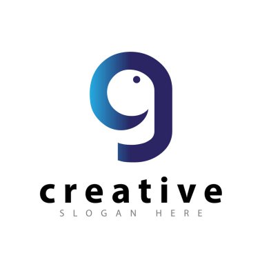 g harfi fil logo simge vektör