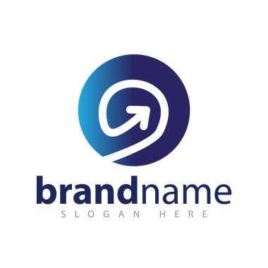 Daire soyut ok logo simge vektör ile