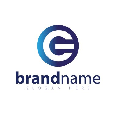 C harfi gücüyle logo simge vektör