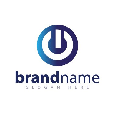 W harfi veya güç düğme logo simge vektör