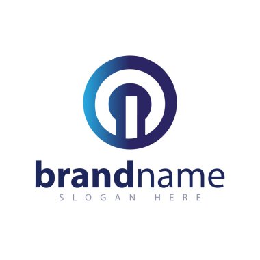 m harfi veya güç düğme logo simge vektör