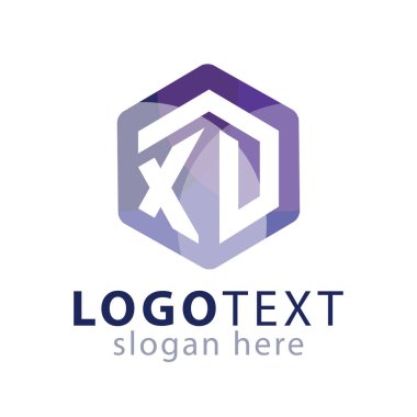 XD ilk mektup altıgen logo vektör