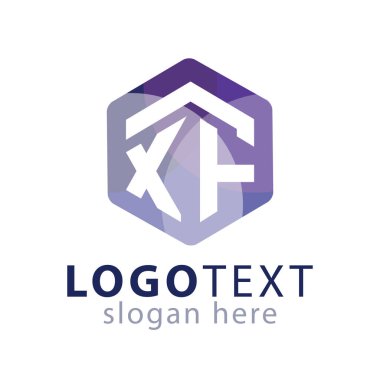 X F ilk mektup altıgen logo vektör