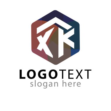 X K ilk mektup altıgen logo vektör