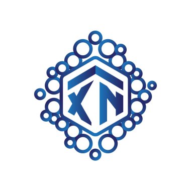 X N ilk mektup altıgen logo vektör