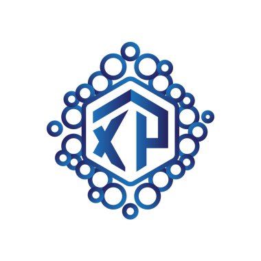 XP ilk mektup altıgen logo vektör