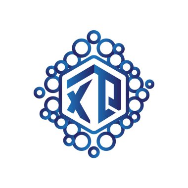 X Q ilk mektup altıgen logo vektör