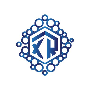 X R ilk mektup altıgen logo vektör