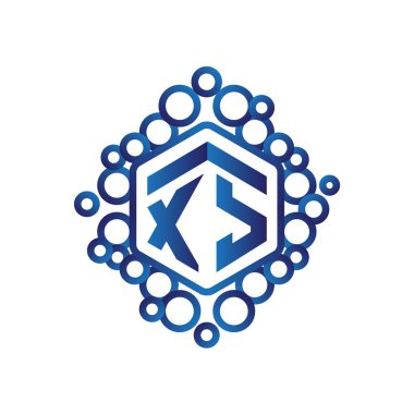 XS ilk mektup altıgen logo vektör