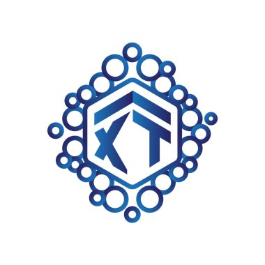 X T ilk mektup altıgen logo vektör
