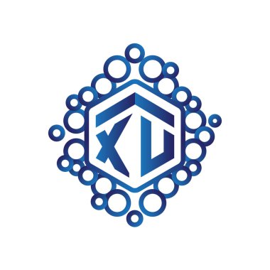 Xu ilk mektup altıgen logo vektör