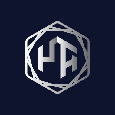 Ya ilk altıgen logo vektör mektup