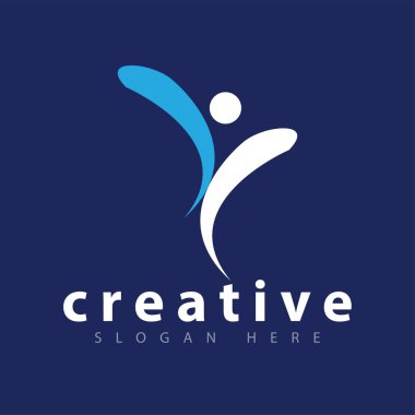 İnsanlar logo simge vektör şablon soyut