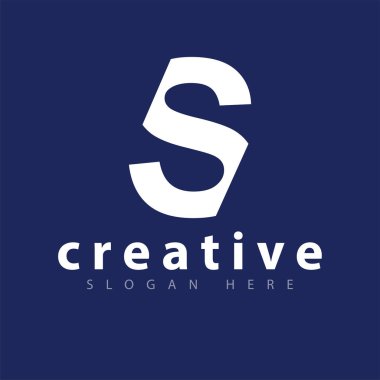 S harfi logo simge vektör şablonu