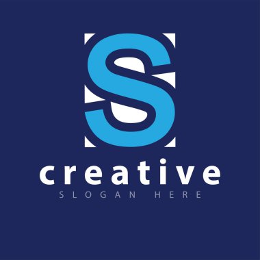S harfi logo simge vektör şablonu