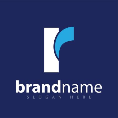 R harfi logo simge vektör şablonu