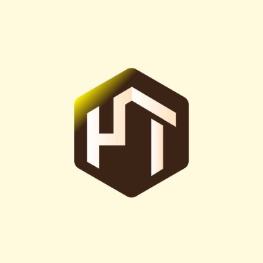 Yi ilk mektup altıgen logo vektör