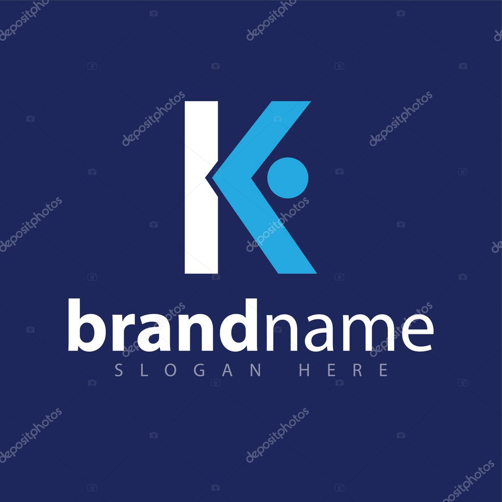 K letter with people logo icon vector template