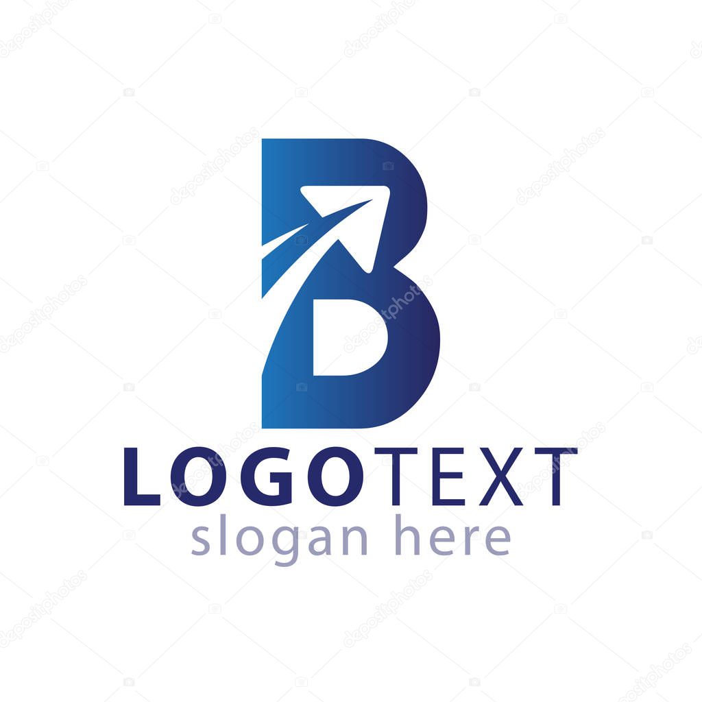 B letter with plane travel logo icon vector template