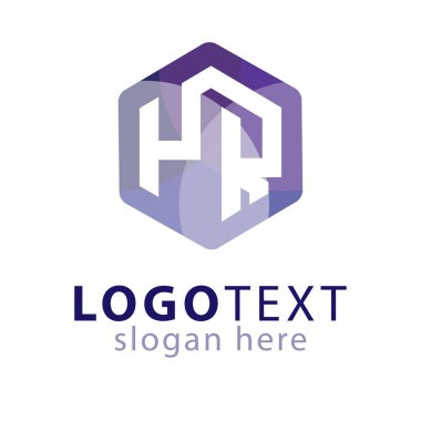 Yr ilk mektup altıgen logo vektör