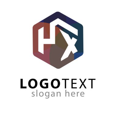 Y X ilk mektup altıgen logo vektör