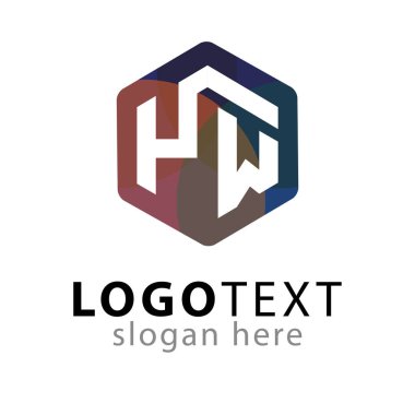 Y W ilk mektup altıgen logo vektör