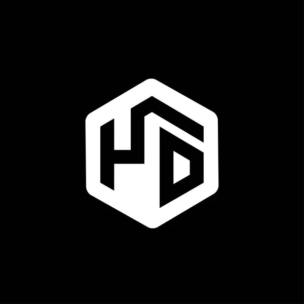 Lettre Initiale Vecteur Logo Hexagonal — Image vectorielle