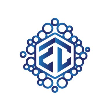 Z C ilk mektup altıgen logo vektör