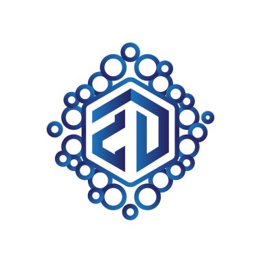 Z D ilk mektup altıgen logo vektör