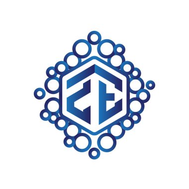 Z E ilk mektup altıgen logo vektör