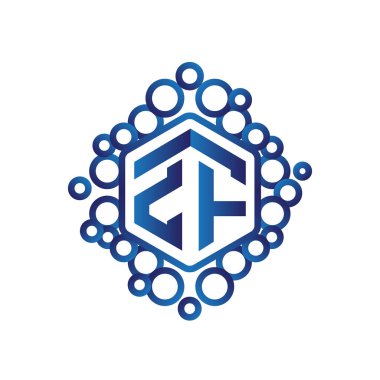 Z F ilk mektup altıgen logo vektör