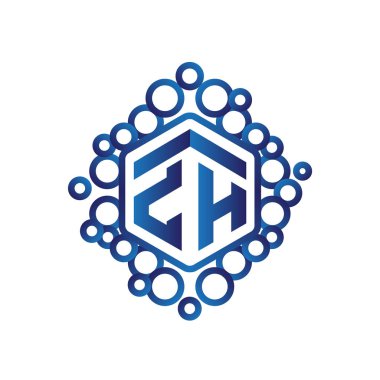 Z H ilk mektup altıgen logo vektör