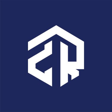 ZR ilk mektup altıgen logo vektör