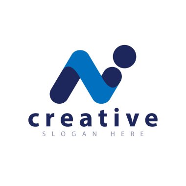 N harfi insanlar logo simge vektör şablonu