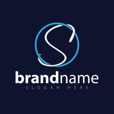 S harfi logo simge vektör şablonu