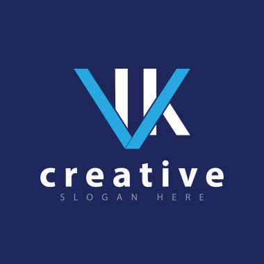 VK ilk harf logo simge vektör şablonu