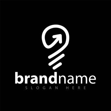 Özet satırı lamba ampul logo simge vektör şablonu