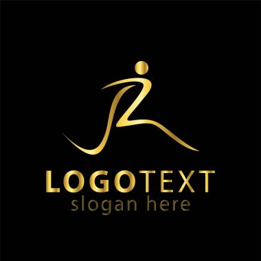 R harfi insanlar logo simge vektör şablonu