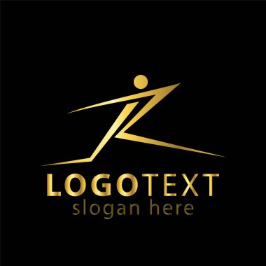 R harfi insanlar logo simge vektör şablonu